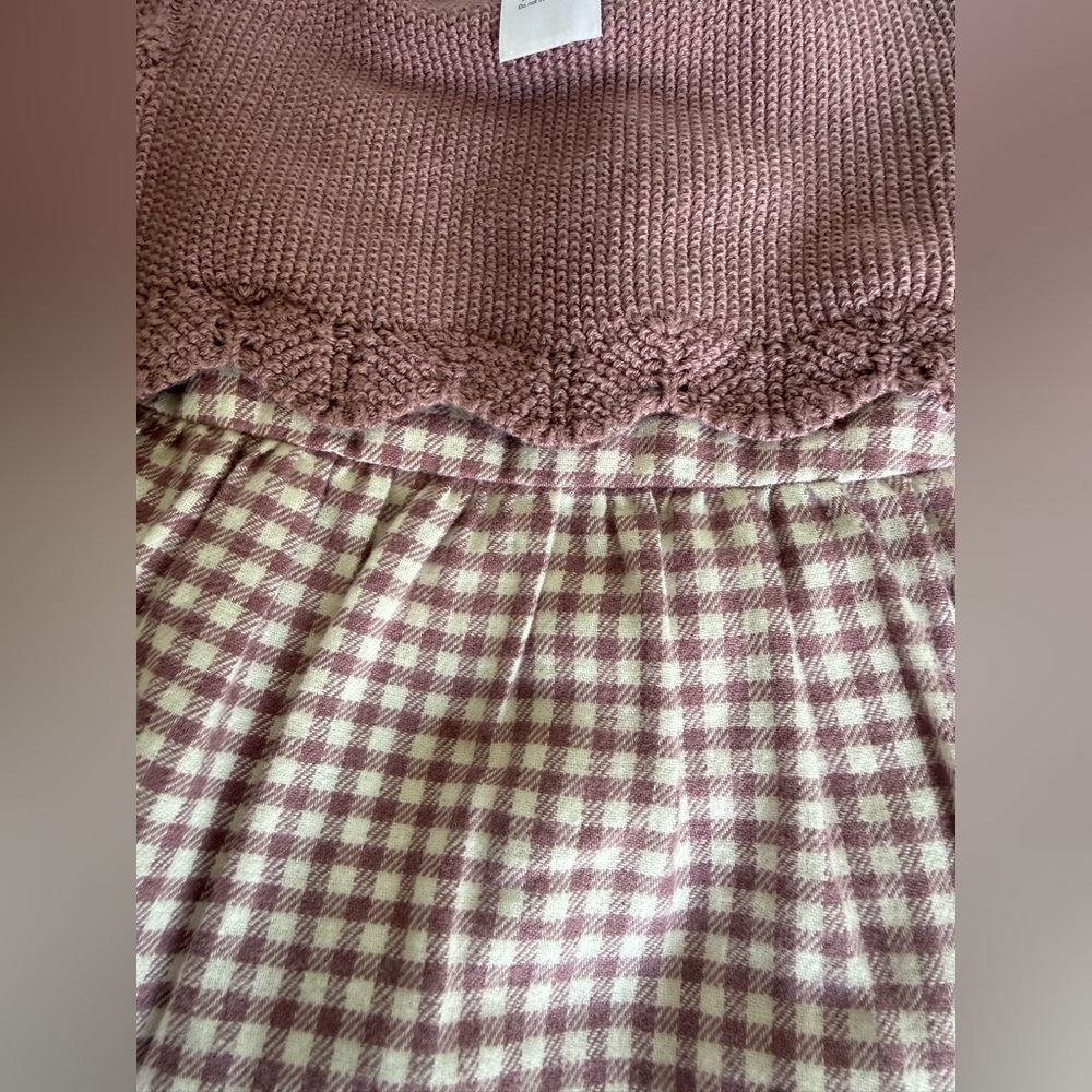 Carter's Dusty Mauve Knit Top with Crochet Trim